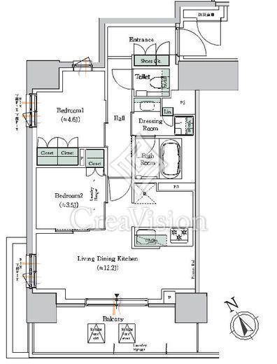 ONE ROOF RESIDENCE NISHI NIPPORI (ワンルーフレジデンス西日暮里) 1204 間取り図