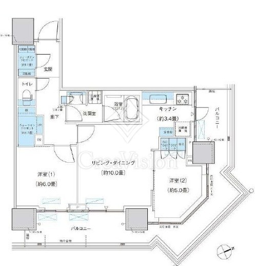 パークシティ柏の葉キャンパス　ザ・ゲートタワー　ウエスト 1810 間取り図