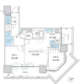 パークシティ柏の葉キャンパス　ザ・ゲートタワー　ウエスト 1810 間取り図