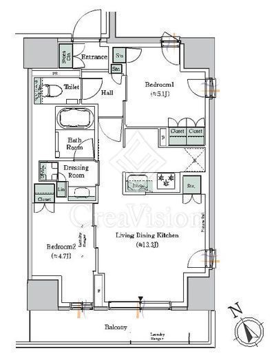 ONE ROOF RESIDENCE NISHI NIPPORI (ワンルーフレジデンス西日暮里) 1407 間取り図