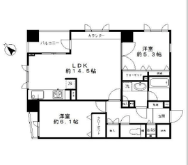 グランドパーク恵比寿センシュアス 12階 間取り図