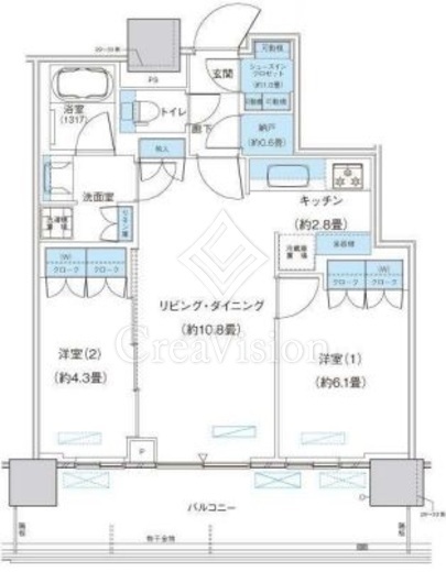パークシティ柏の葉キャンパス　ザ・ゲートタワー　ウエスト 2106 間取り図