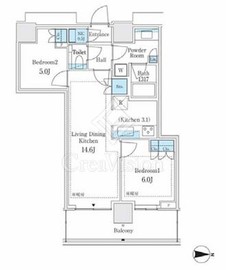 パークシティ中野　ザ　タワー　エアーズ 16階 間取り図