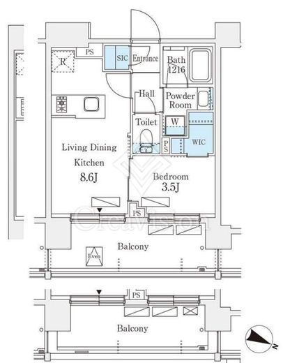 シーズンフラッツ町屋 402 間取り図