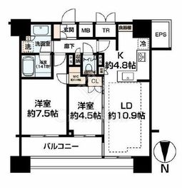 グランリビオ芝大門 17階 間取り図