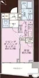パークタワー勝どきミッド/サウス 13階 間取り図