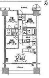 ブランズ東雲 13階 間取り図