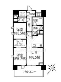 クリオラベルヴィ横濱サウス 1101 間取り図