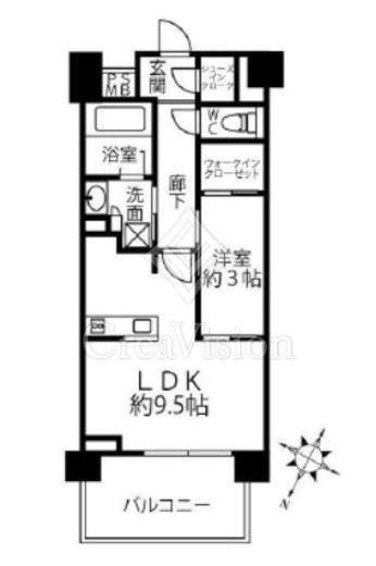 クリオラベルヴィ横濱サウス 904 間取り図