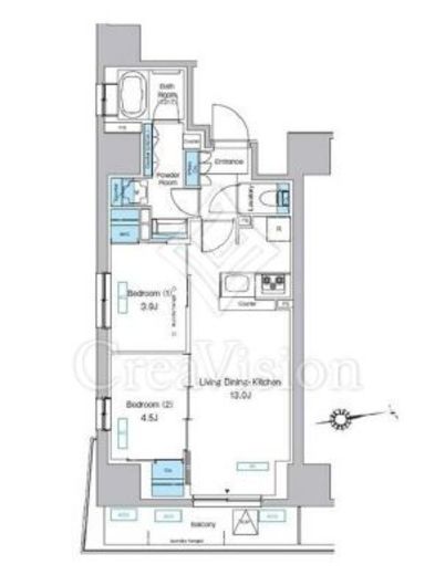 プレディアコート北千住 204 間取り図