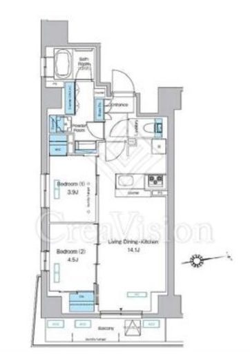 プレディアコート北千住 903 間取り図