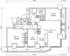 パークキューブ愛宕山タワー 1702 間取り図