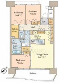 HARUMI FLAG SEA VILLAGE (晴海フラッグ シーヴィレッジ) 6階 間取り図