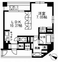 レジディア三越前 1505 間取り図