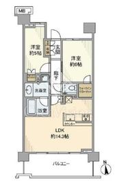 プラウドシティ国立 6階 間取り図