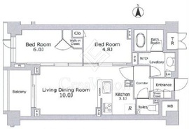 プレミアスイート外苑の杜 2階 間取り図