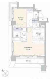 デュオフラッツ赤坂 701 間取り図