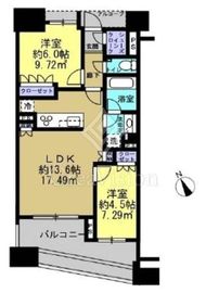 カワサキ・ミッドマークタワー 6階 間取り図