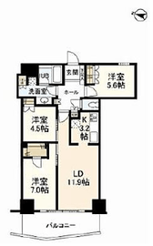 キャピタルマークタワー 32階 間取り図