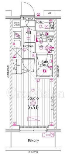 グランド・ガーラ横浜 8階 間取り図