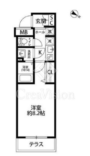 プレールドゥーク学芸大学 1階 間取り図