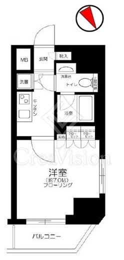 パレステュデュオ汐留WEST 7階 間取り図