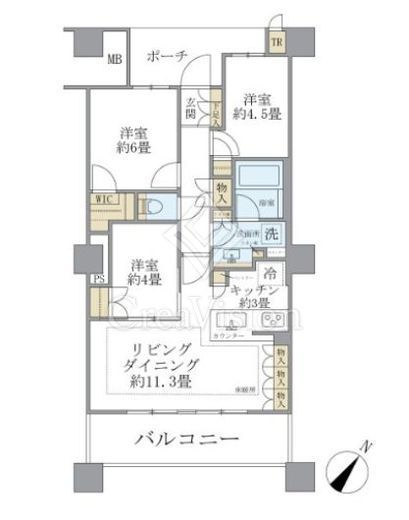 Ｂｒｉｌｌｉａ　有明　Ｓｋｙ　Ｔｏｗｅｒ 17階 間取り図