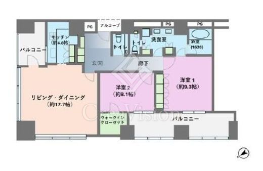 SAION SAKURAZAKA(サイオン桜坂) 25階 間取り図