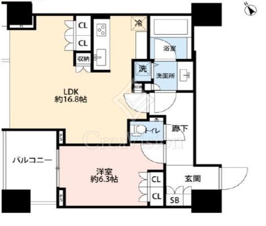 シティタワー麻布十番 24階 間取り図