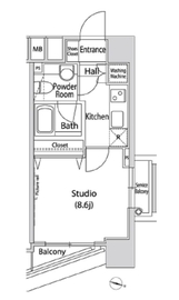 ファーストリアルタワー新宿 1601 間取り図