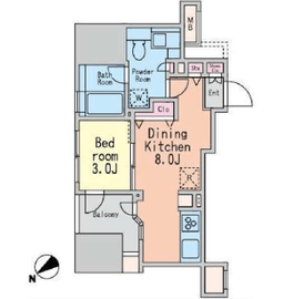 朝日マンション五反田 1603 間取り図