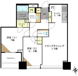 シティタワーズ豊洲ザ・シンボル 22階 間取り図