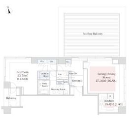 ラ・トゥール神楽坂 2202 間取り図