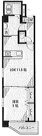 ソレアード茗荷谷 508 間取り図