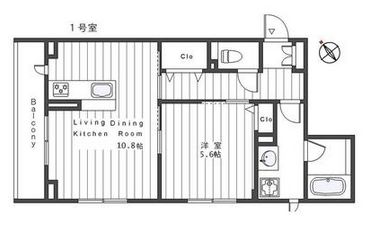 ティーリア小石川 201 間取り図