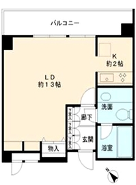 ヒューリック目黒三田 513 間取り図