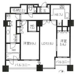 東京ツインパークス レフトウィング 29階 間取り図