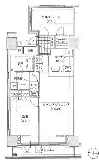 ブリリアイスト東雲キャナルコート 708 間取り図