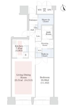 ラ・トゥール半蔵門 1303 間取り図
