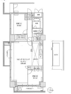 ブリリアイスト東雲キャナルコート 1413 間取り図
