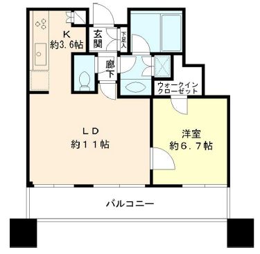 ル・サンク大崎シティタワー 7階 間取り図