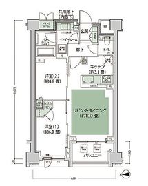 プレミアスイート外苑の杜 4階 間取り図