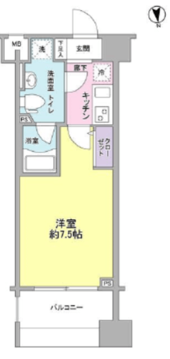 メインステージ白金高輪駅前 403 間取り図