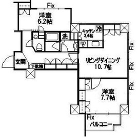 アクシア青山 6階 間取り図