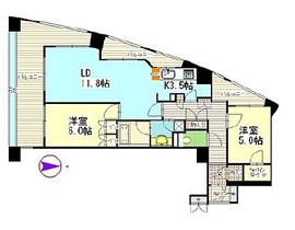 クオリア目黒大橋ウエスト 6階 間取り図