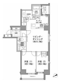 パークハビオ八丁堀 1303 間取り図