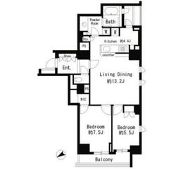 パークハビオ八丁堀 1403 間取り図