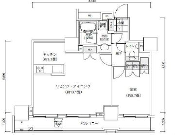 パークキューブ愛宕山タワー 303 間取り図