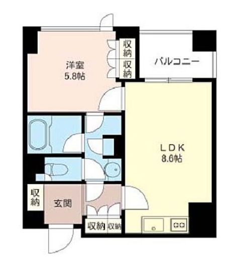 プライムメゾン銀座イースト 1106 間取り図