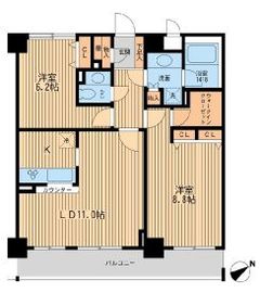 ラポール三田 802 間取り図